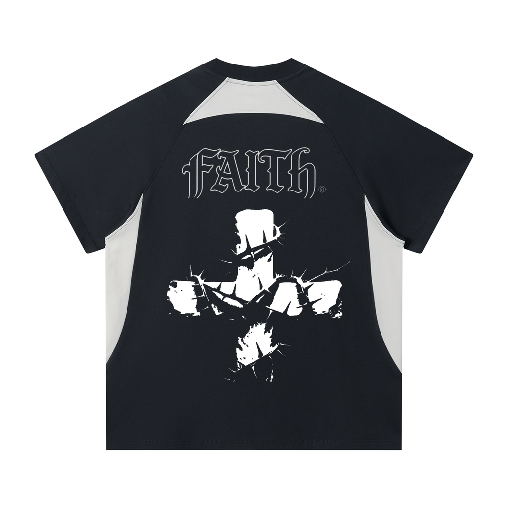 “FAITH” Contrast Panel Raglan Tee