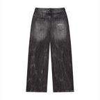 “Washed” Black Wide Jeans