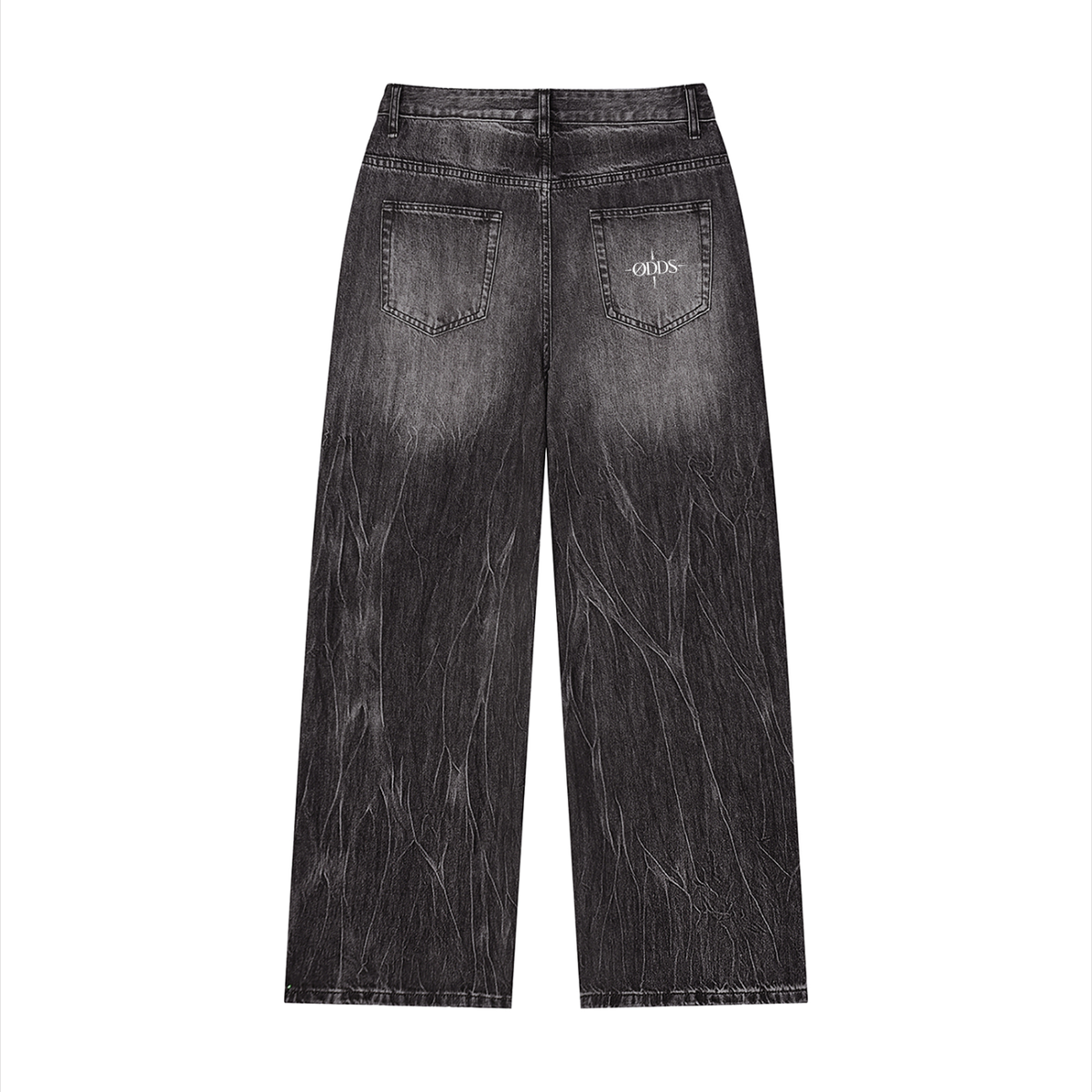 “Washed” Black Wide Jeans