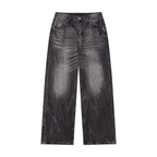 “Washed” Black Wide Jeans