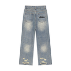 “Feelin' Lucky" Wide-Leg Distressed Denim