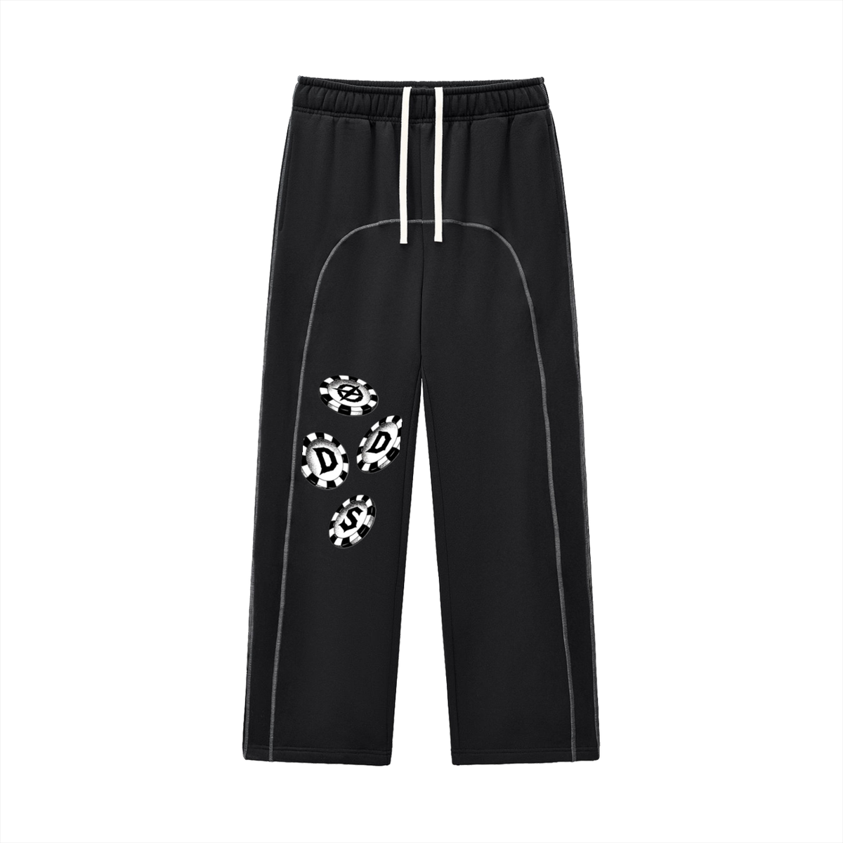 “ALL IN” graphic wide-leg joggers