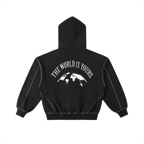 “ALL IN” graphic oversized hoodie